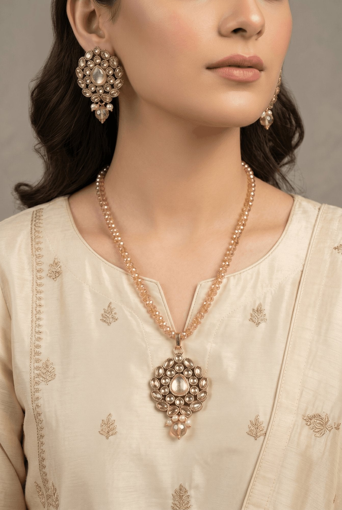 Reverse Ad Zircone Locket Set