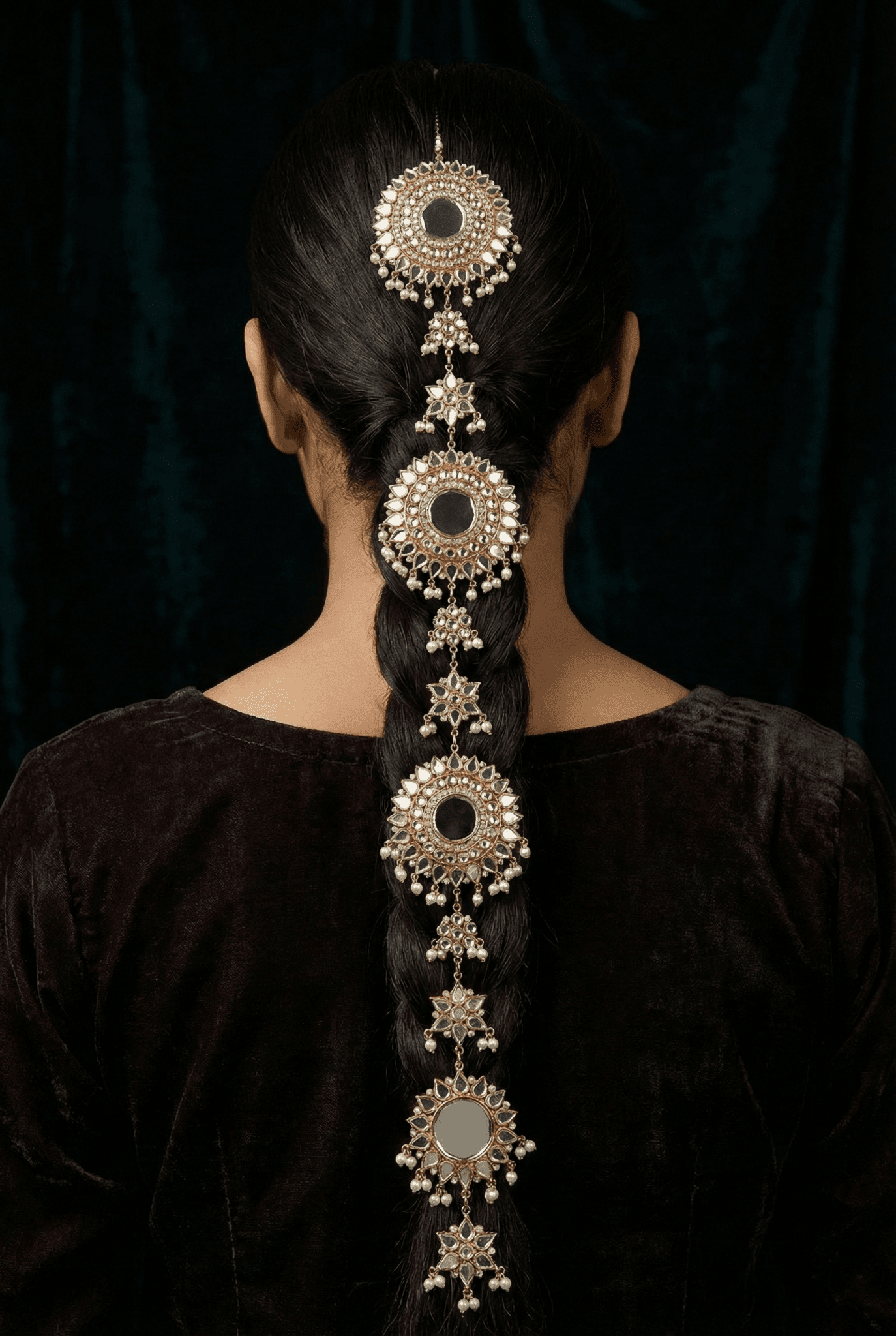Sheesh Big Kundan Braid Paranda