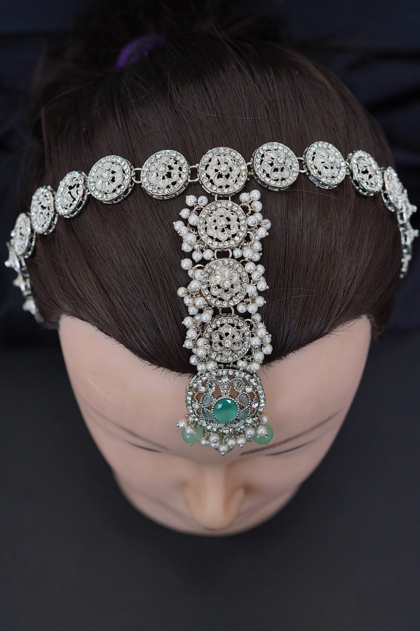 Timeless Pearl Embellished Matha Patti