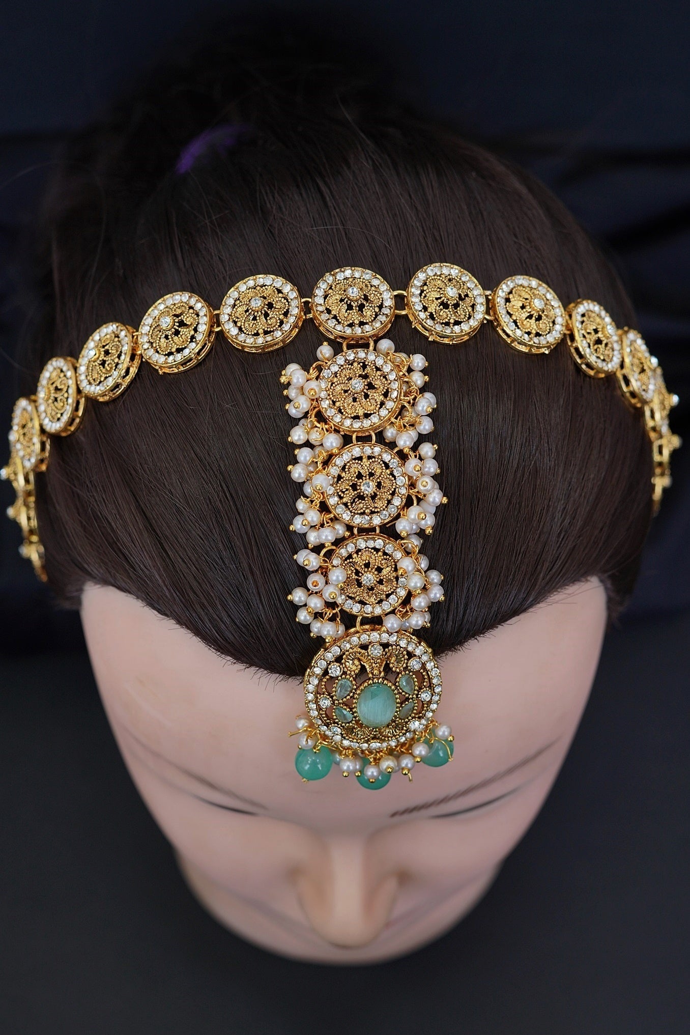 Timeless Pearl Embellished Matha Patti