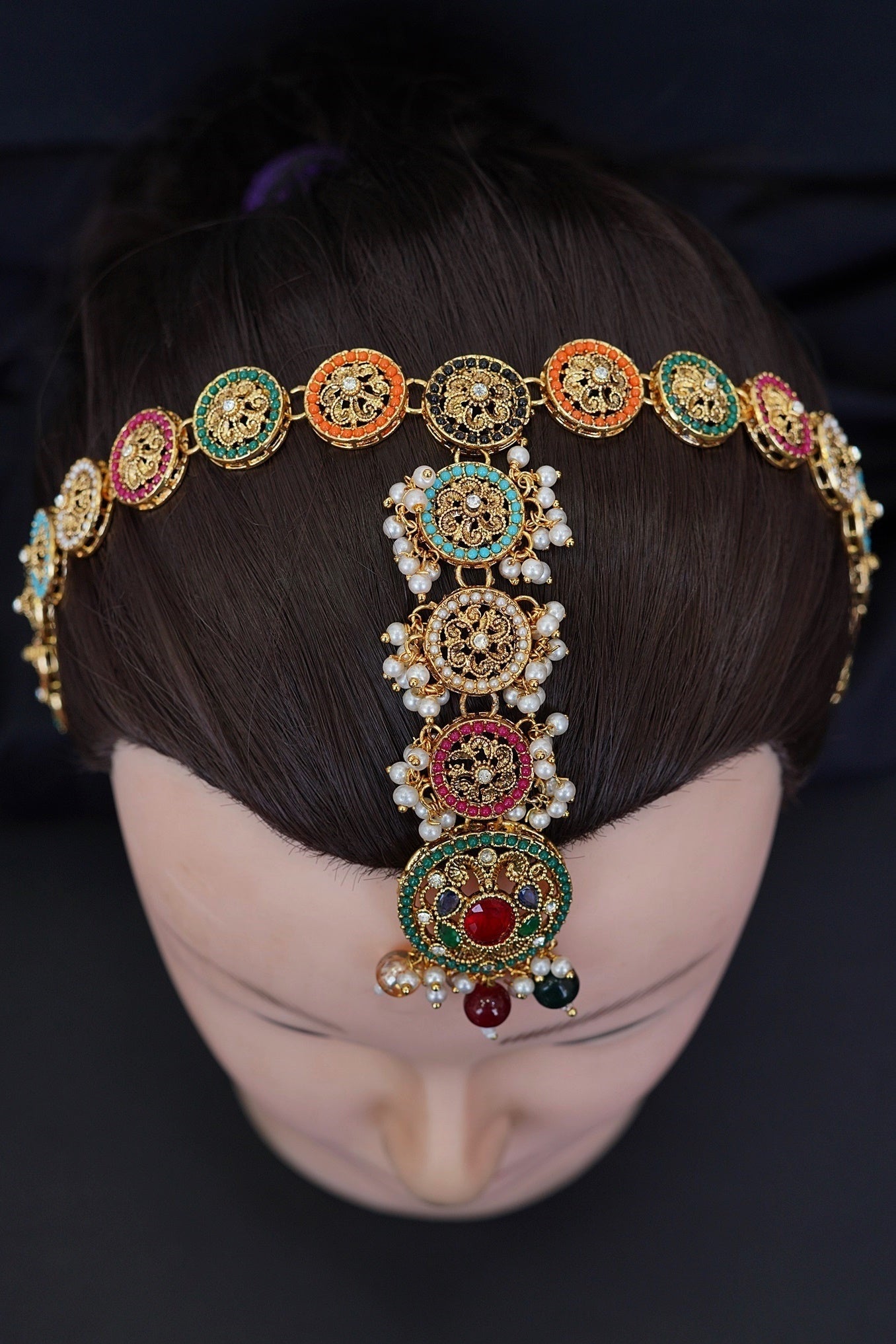 Timeless Pearl Embellished Matha Patti