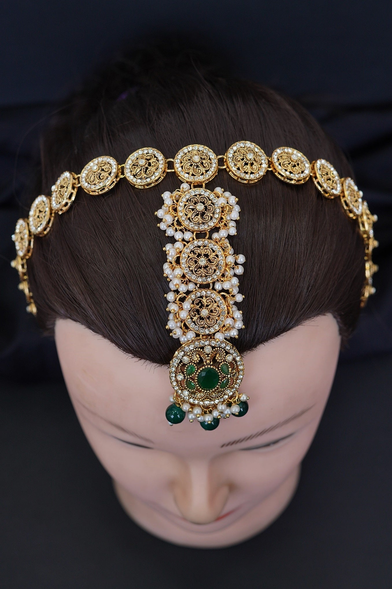 Timeless Pearl Embellished Matha Patti
