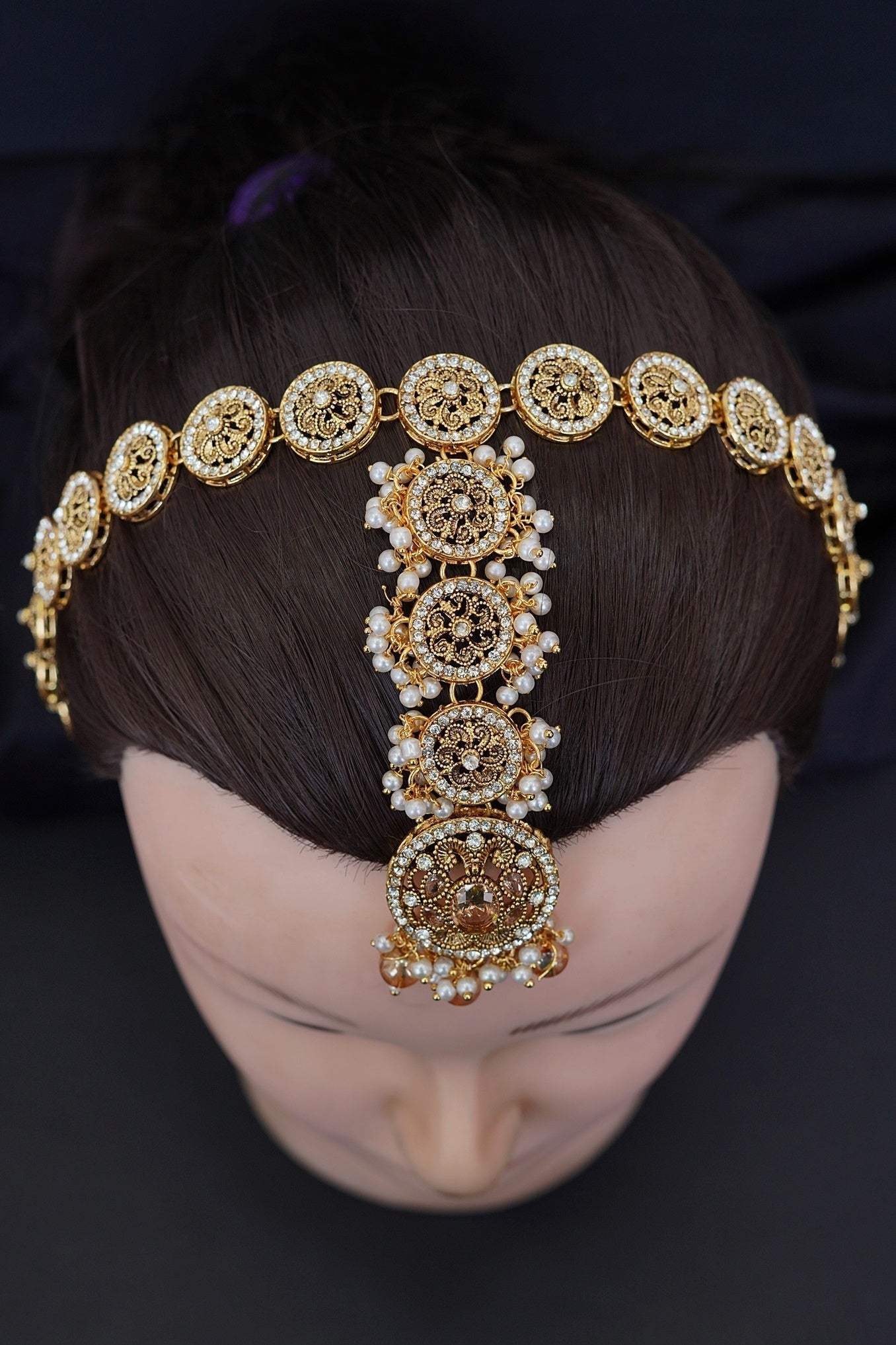Timeless Pearl Embellished Matha Patti