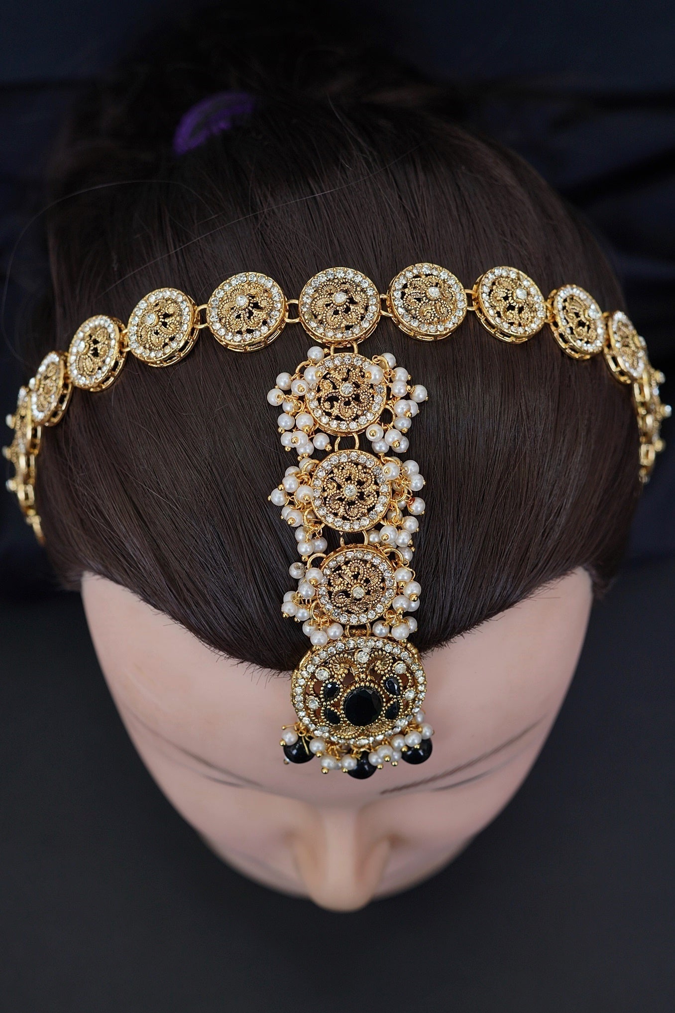Timeless Pearl Embellished Matha Patti