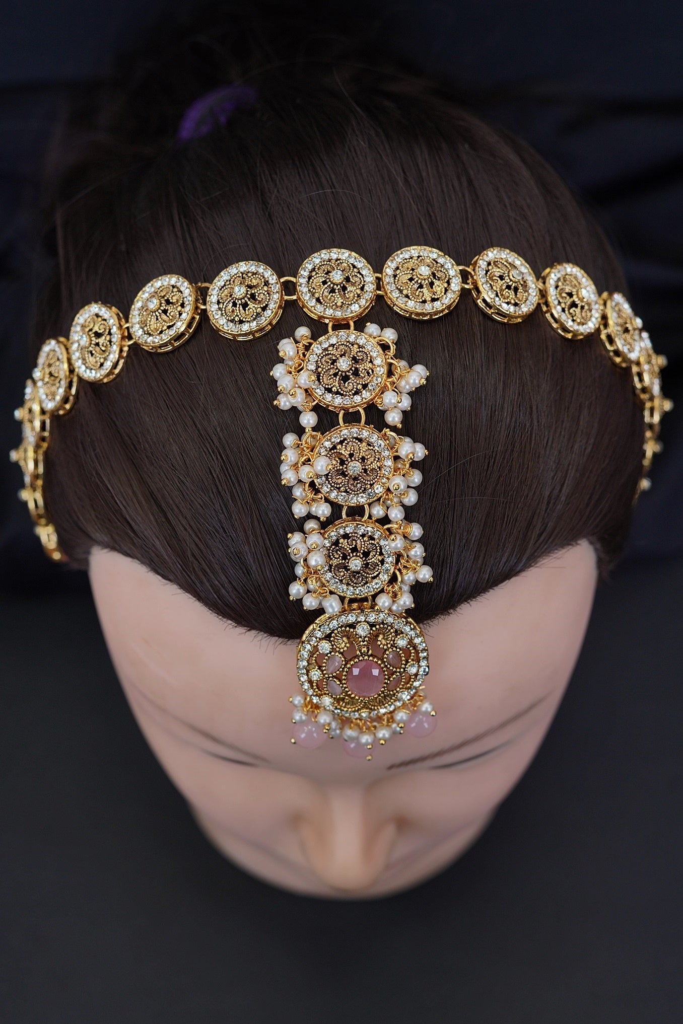 Timeless Pearl Embellished Matha Patti
