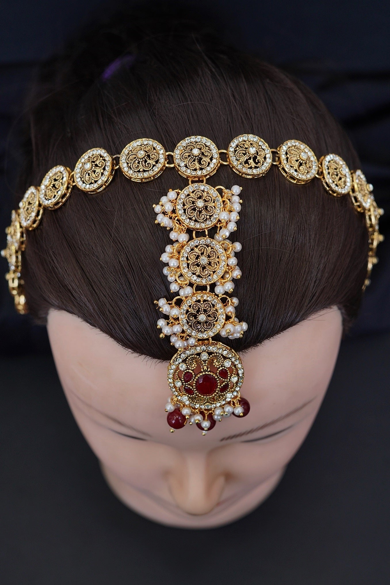 Timeless Pearl Embellished Matha Patti
