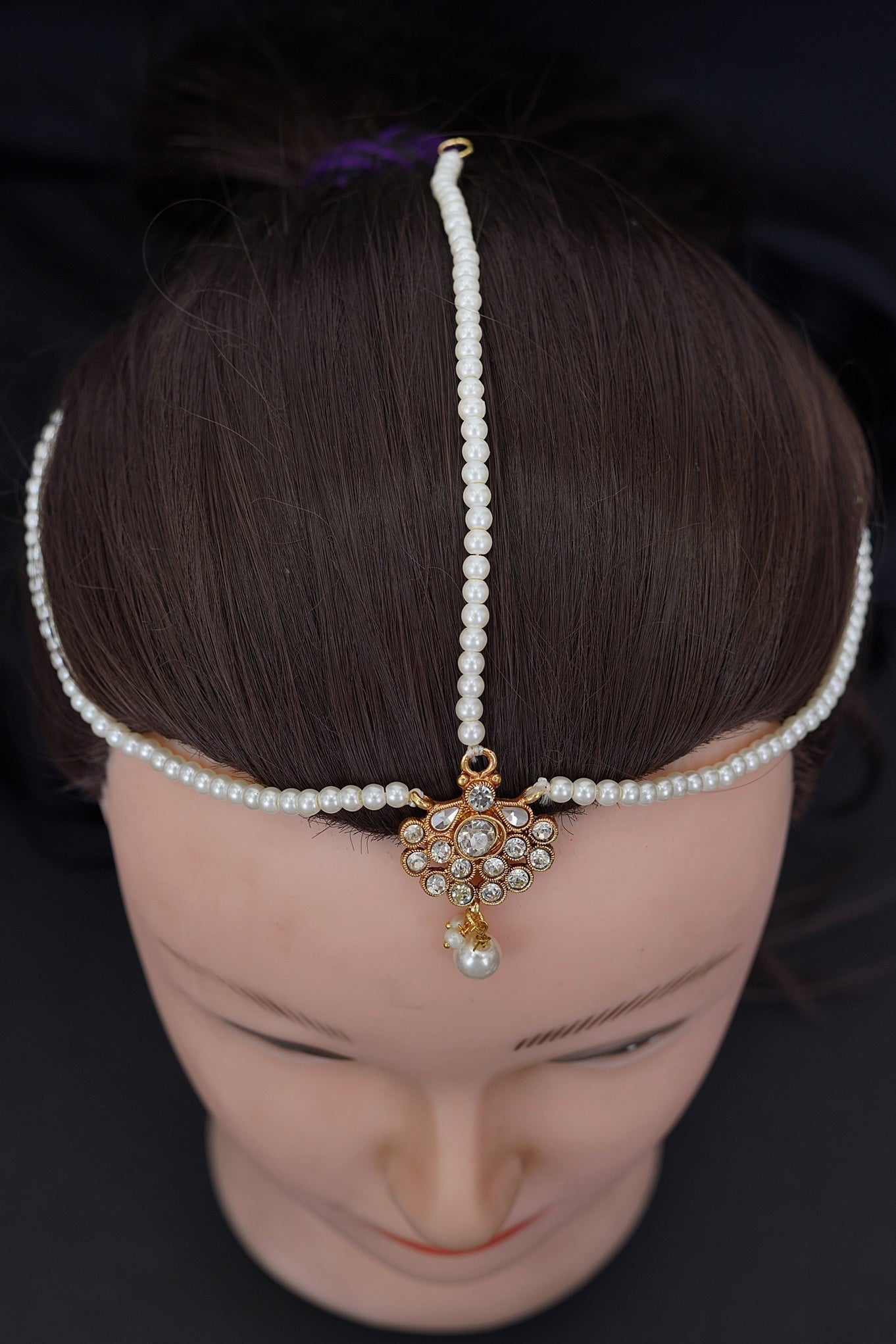 Traditional Kundan Pearl Matha Patti For Kids