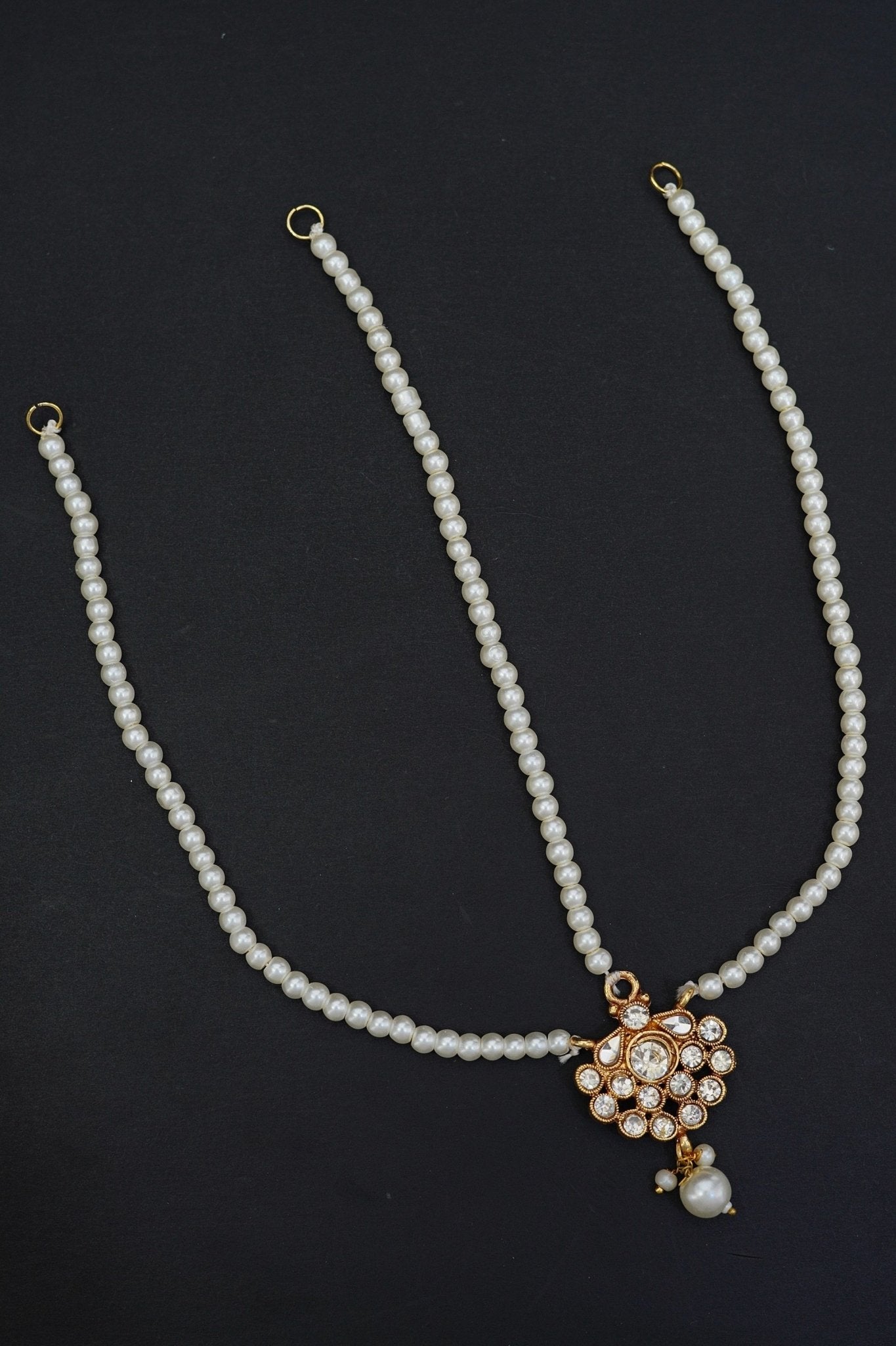 Traditional Kundan Pearl Matha Patti For Kids