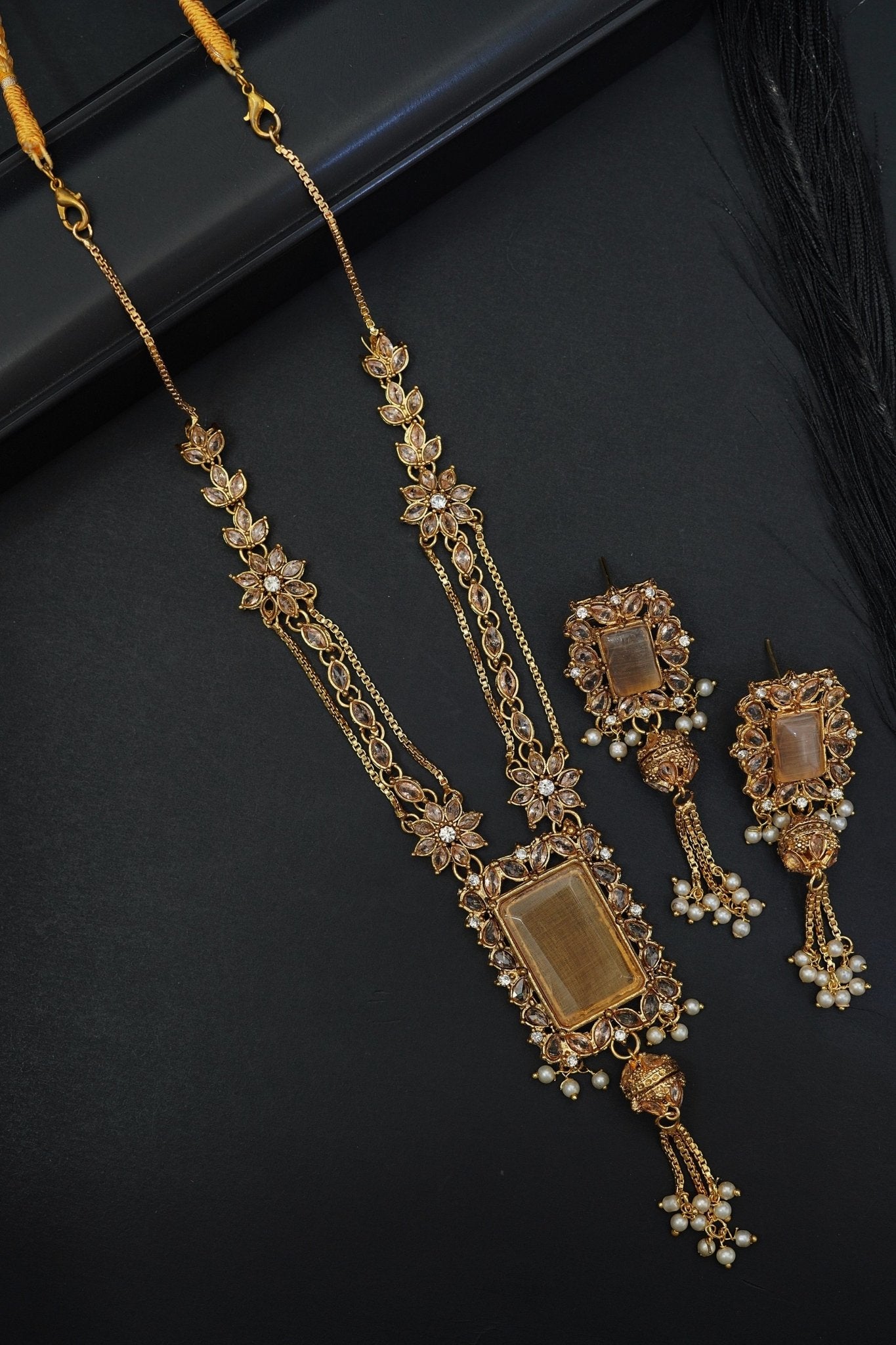 Turkish Gemstone Pendant Mala Set