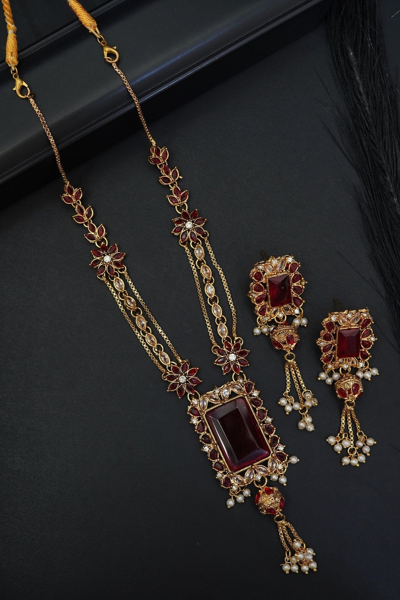 Turkish Gemstone Pendant Mala Set
